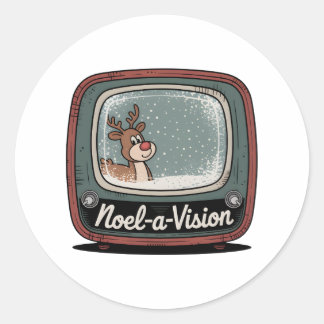 Pegatina Redonda Noel-a-Vision