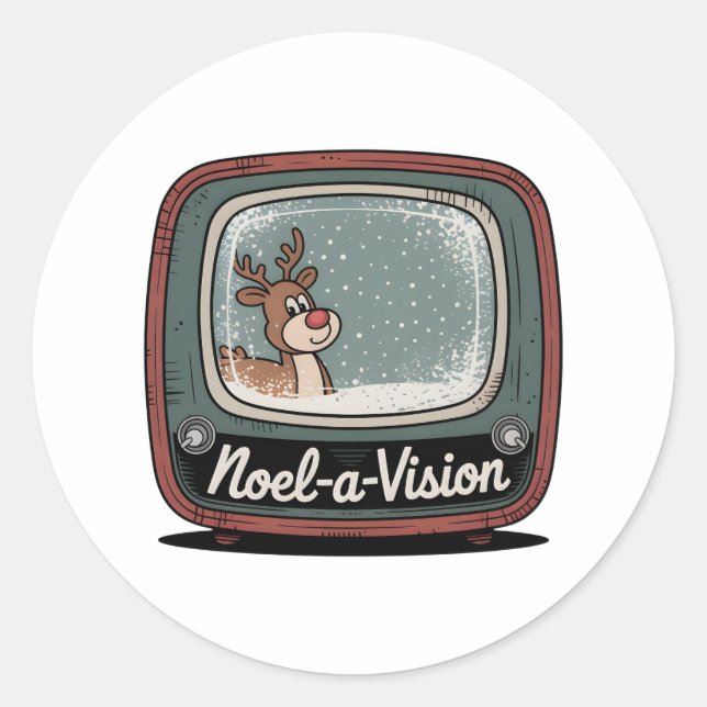 Pegatina Redonda Noel-a-Vision (Anverso)