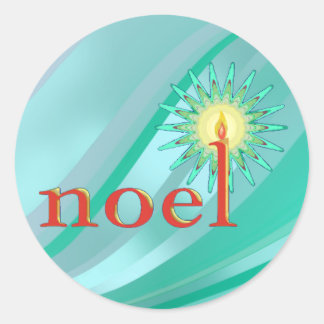 Pegatina Redonda NOEL & CANDLE de SHARON SHARPE