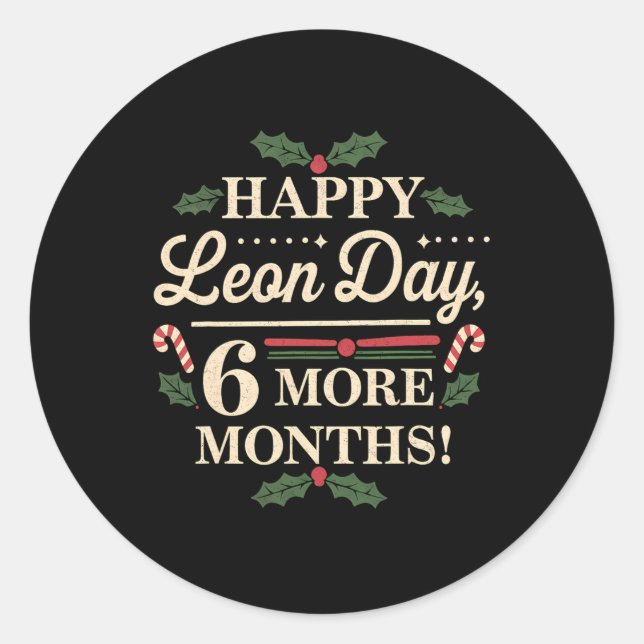 Pegatina Redonda Noel Ckwards Funny Navidades contaron el Día del L (Anverso)