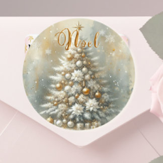 Pegatina Redonda Noel Classic Round Sticker