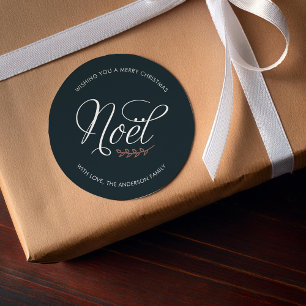 Pegatina Redonda NOEL Merry Christmas Personalizado