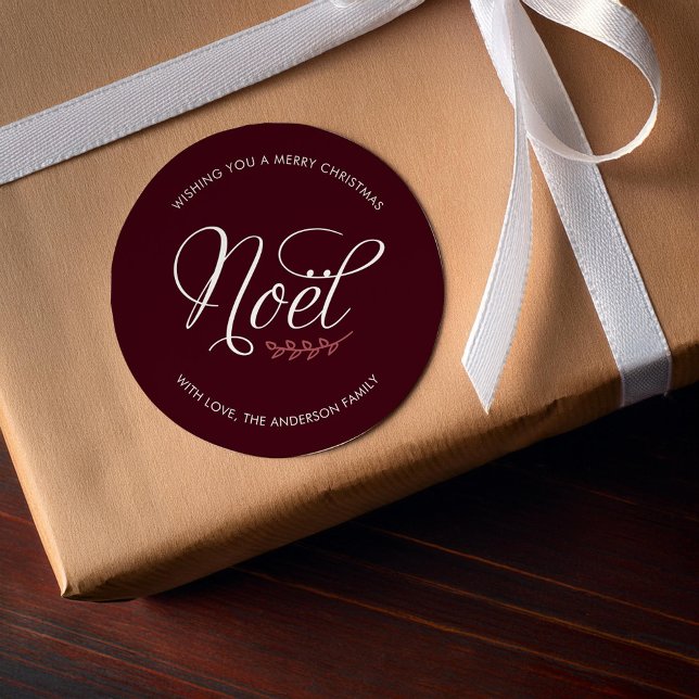 Pegatina Redonda NOEL Merry Christmas Personalizado (Subido por el creador)