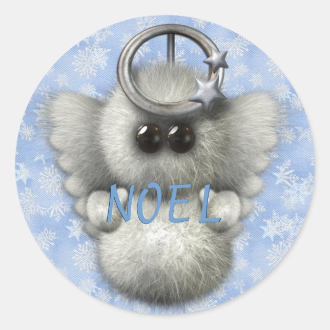 Pegatina Redonda NOEL Snow Angel (Anverso)
