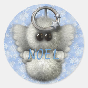 Pegatina Redonda NOEL Snow Angel