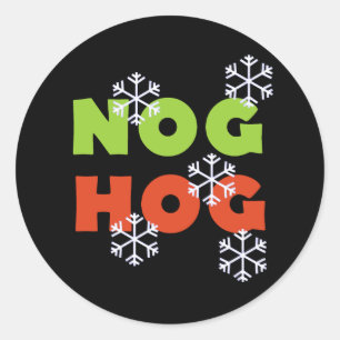 Pegatina Redonda Nog Hog Love Egg Nog Holidays