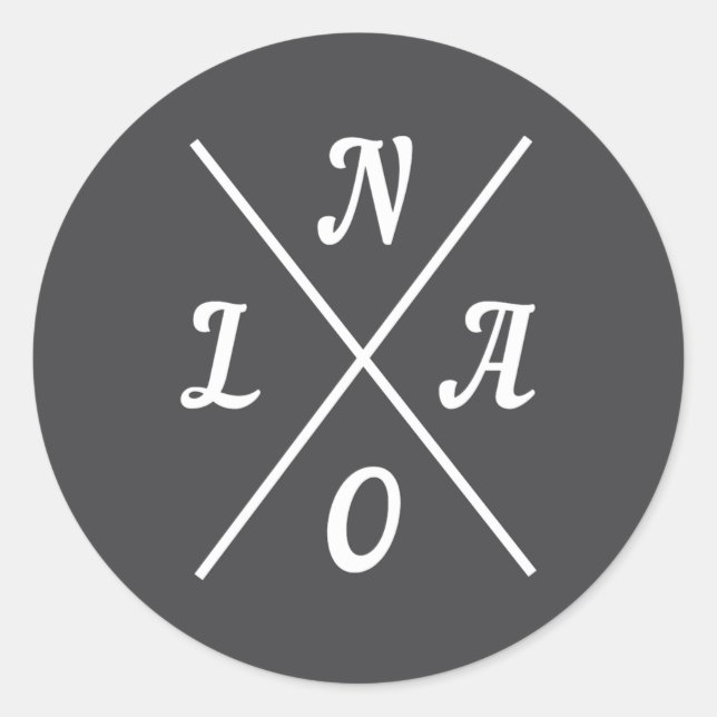 Pegatina Redonda Nola New Orleans Louisiana United States  (Anverso)