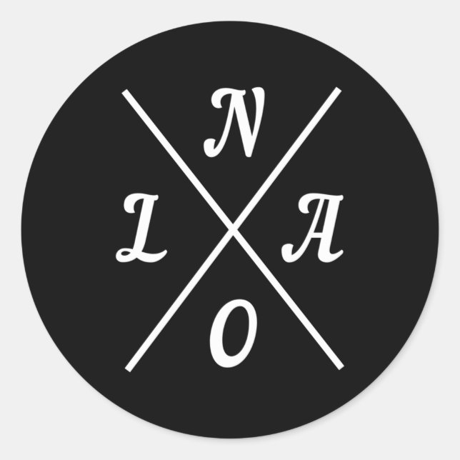 Pegatina Redonda Nola New Orleans Louisiana United States _1  (Anverso)