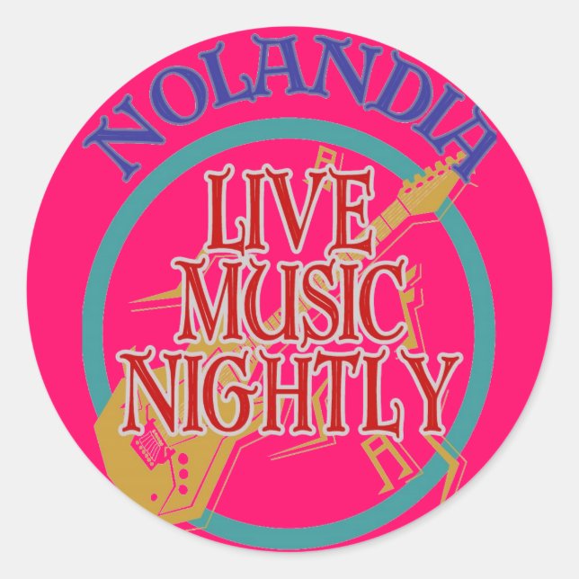 Pegatina Redonda Nolandia Live Music (Anverso)