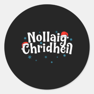 Pegatina Redonda Nollaig Chridheil Gaelic