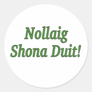 Pegatina Redonda ¡Nollaig Shona Duit! Felices Navidad en gf