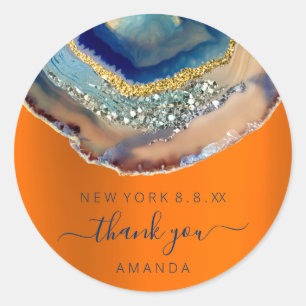 Pegatina Redonda Nombra 16ª Purpurina de Novias