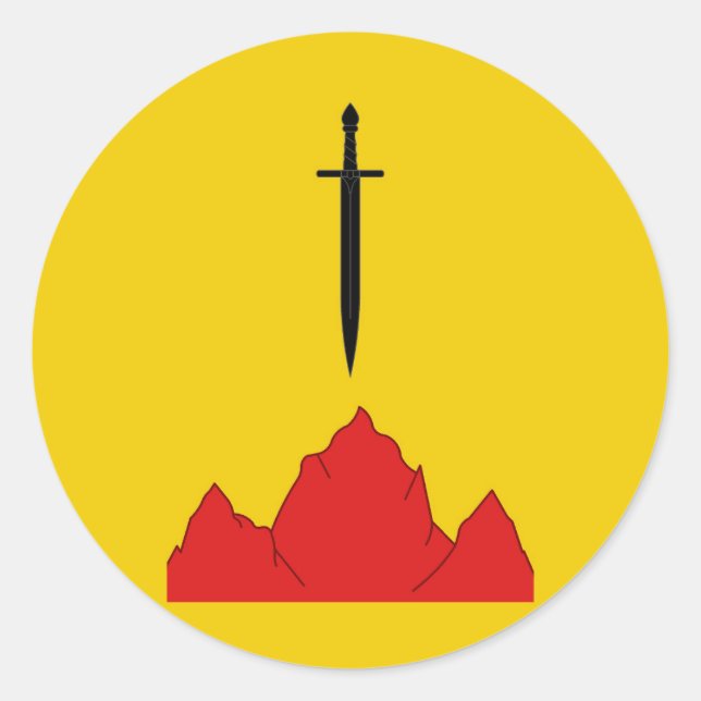 Pegatina Redonda Nombra de la población de Isenfir (Anverso)