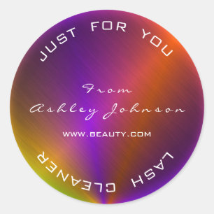 Pegatina Redonda Nombrar Belleza Azotes Maquillaje Limpiador de Hol