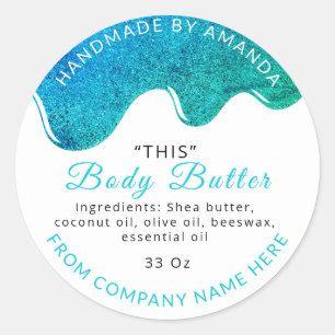 Pegatina Redonda Nombrar el cuerpo de la mancha de la manteca de la