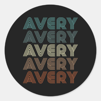 Pegatina Redonda Nombre Avery
