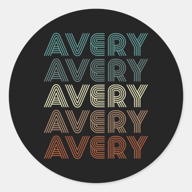 Pegatina Redonda Nombre Avery (Anverso)