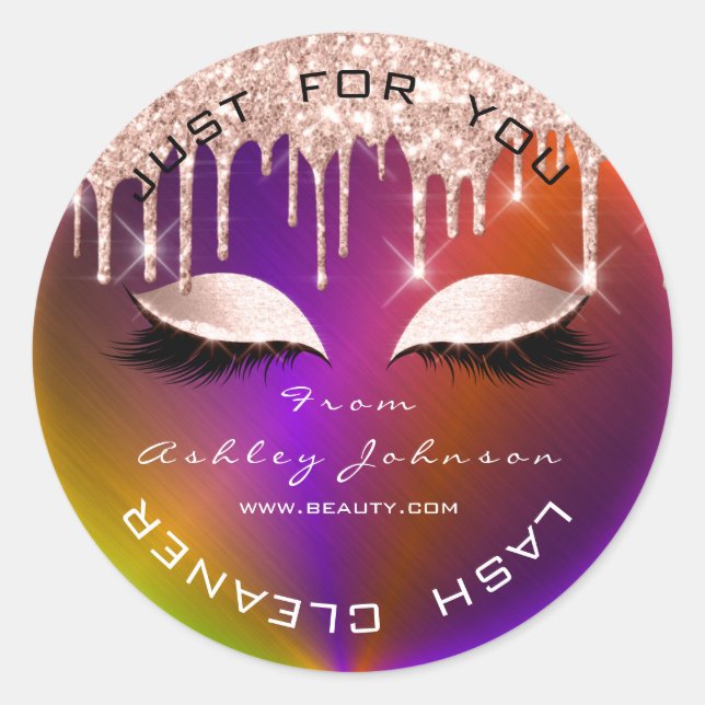 Pegatina Redonda Nombre Belleza Láganes Perforación Limpiador Holog (Anverso)