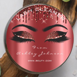 Pegatina Redonda Nombre Belleza latigazos Borgoña Oro Eyelash