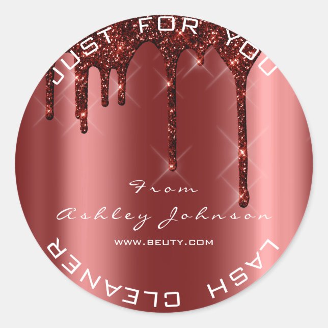 Pegatina Redonda Nombre Belleza latigazos Borgoña Perros Limpiador (Anverso)