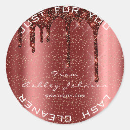 Pegatina Redonda Nombre Belleza latigazos Limpieza de azotes de oro