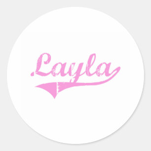 Pegatina Redonda Nombre clásico del estilo de Layla