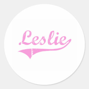 Pegatina Redonda Nombre clásico del estilo de Leslie
