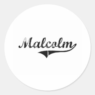 Pegatina Redonda Nombre clásico del estilo de Malcolm