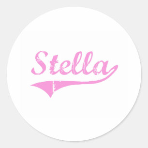 Pegatina Redonda Nombre clásico del estilo de Stella