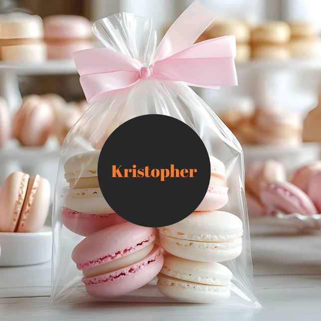 Pegatina Redonda Nombre clásico del Naranja Neon Sunset | Estilo ne (Subido por el creador)