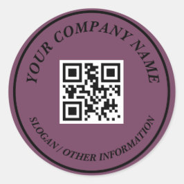 Pegatina Redonda Nombre comercial del código QR del enlace al sitio