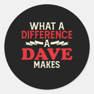 Pegatina Redonda Nombre David Dave Fathers Day Dave