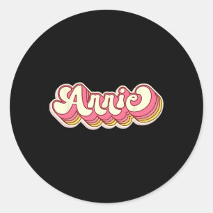 Pegatina Redonda Nombre de Annie Nombre apellido personalizado