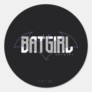 Pegatina Redonda Nombre de Batgirl Hi-Tech Gráfico