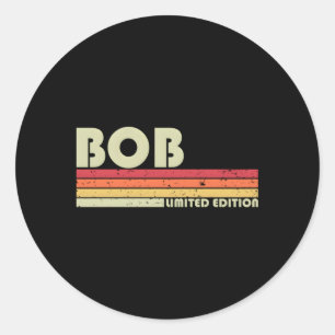 Pegatina Redonda Nombre de Bob Personalizado