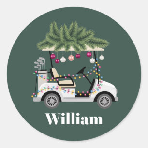 Pegatina Redonda Nombre de Carrito Personalizado Bolas de Golf Golf