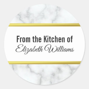 Pegatina Redonda Nombre de encargo de la cocina de la mirada de