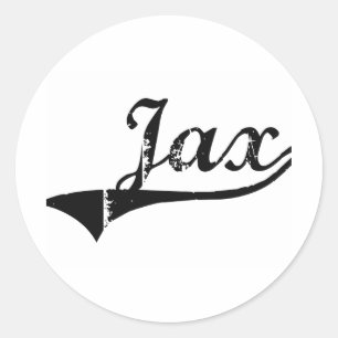 Pegatina Redonda Nombre de estilo clásico de Jax