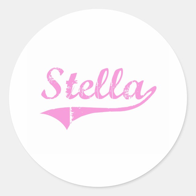 Pegatina Redonda Nombre de estilo clásico de Stella (Anverso)