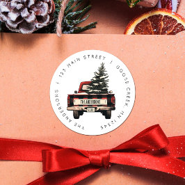 Pegatina Redonda Nombre de familia del Personalizado de camión de N