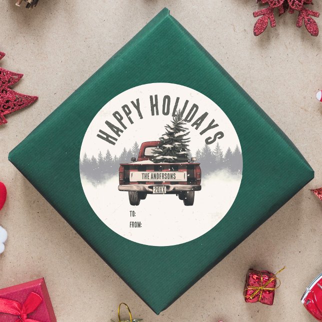 Pegatina Redonda Nombre de familia del Personalizado de camión de N (Subido por el creador)