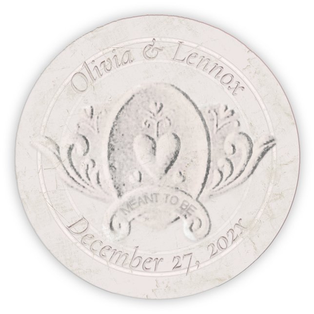 Pegatina Redonda Nombre de fecha de matrimonio de la venda del Embl (Subido por el creador)