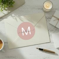 Nombre de guión personalizado Monograma Rosa Polvo