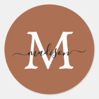 Nombre de guión personalizado Monograma Terracota