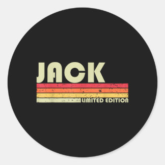 Pegatina Redonda Nombre de Jack Regalo Personalizado Divertido Retr