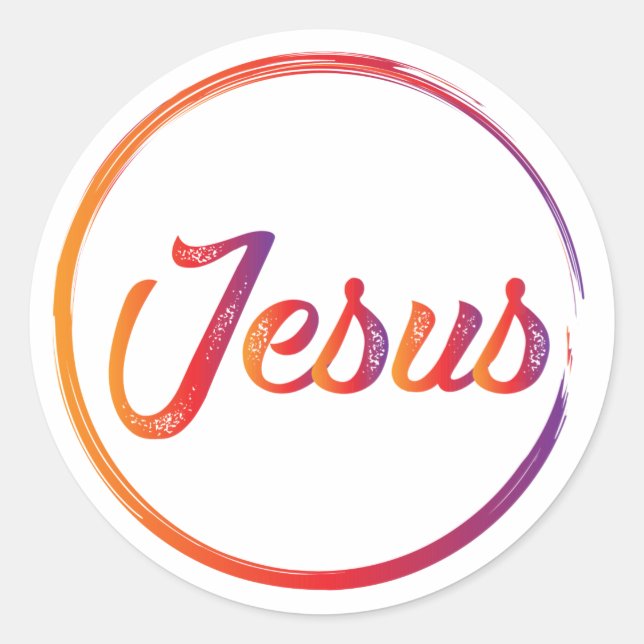 Pegatina Redonda Nombre de Jesús encima de todo nombre (Anverso)