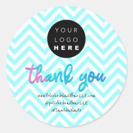 Pegatina Redonda Nombre de la compañía del logotipo Gracias Comprar