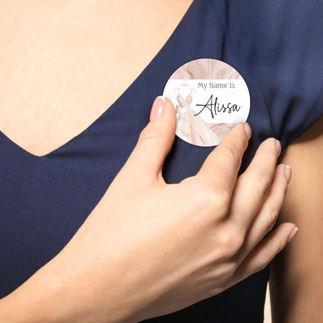 Pegatina Redonda Nombre de la ducha de la ducha de la ropa de Rosa  (Subido por el creador)