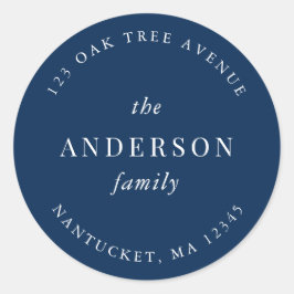 Pegatina Redonda Nombre de la familia de color modificable Direcció