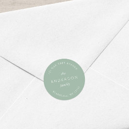 Pegatina Redonda Nombre de la familia Light Sage Dirección de devol